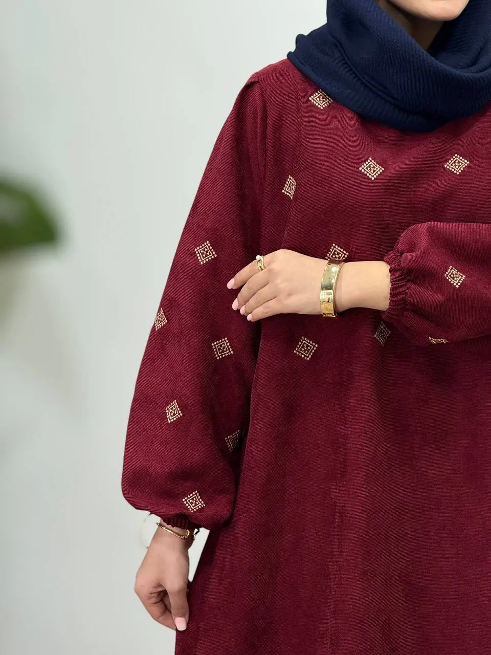 پیراهن مانتویی گلدوزی جیران